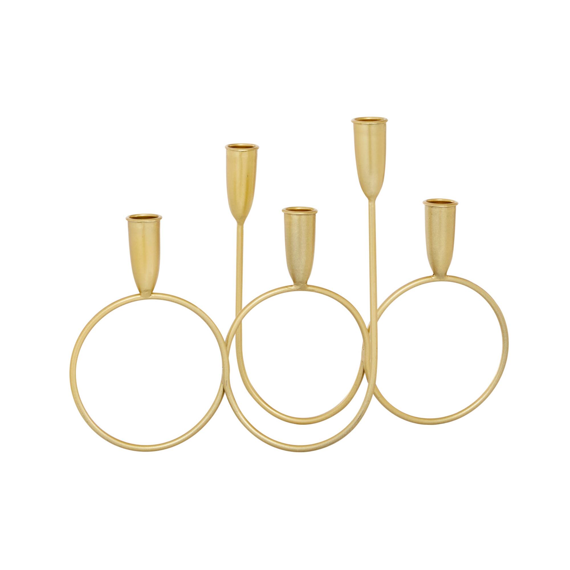 CosmoLiving by Cosmopolitan Gold Metal Contemporary Candelabra